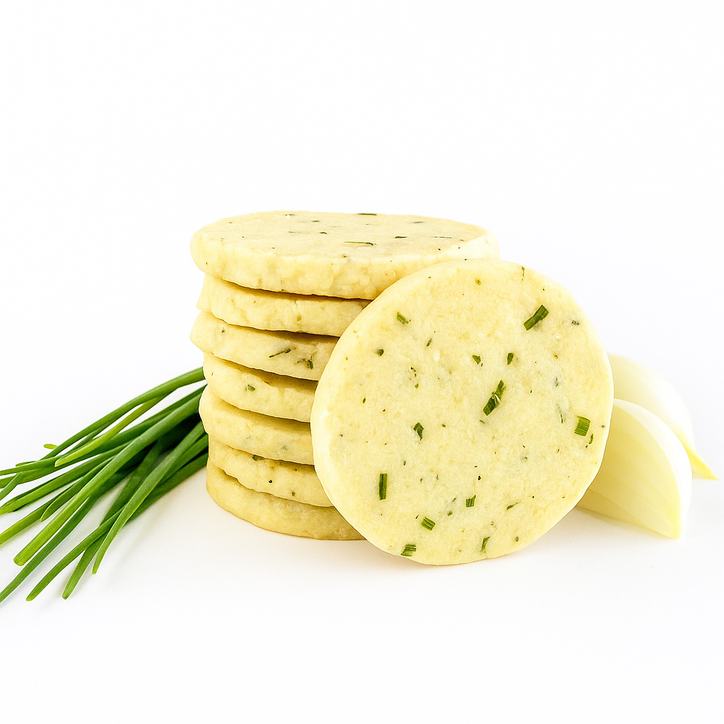 Onion Chive Shortbread Crackers